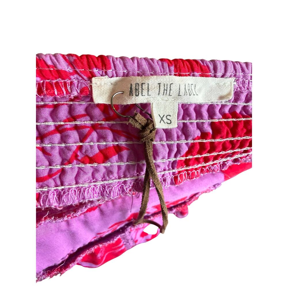ABEL THE LABEL Anthropologie NEW Pink Red Floral Halter Maxi Dress XS Sleeveless - Picture 9 of 10
